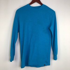 Hurley Premium Fit Long Sleeve Men’s Blue Waffle Knit Casual Winter Thermal